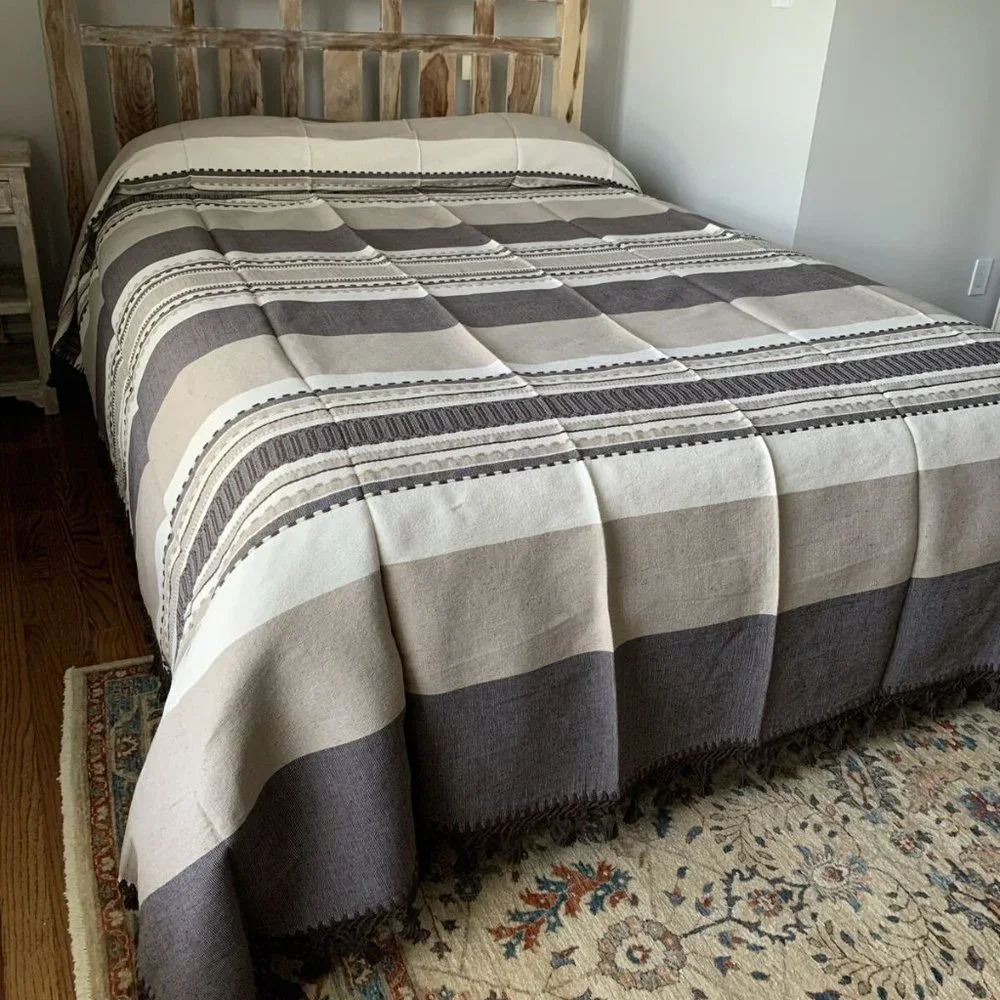 Hand loom Queen Size Cotton Bedspread.